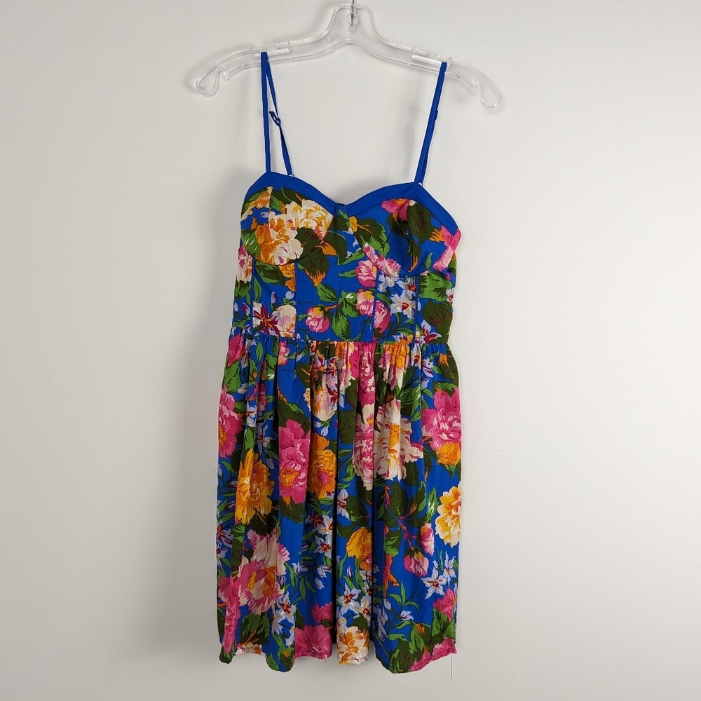 Band of the Free Floral Smocked Midi Sundress - Vibrant Colors Size Large